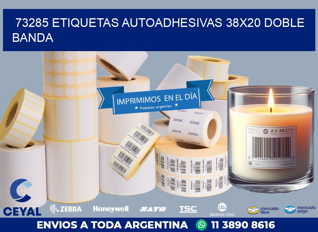 73285 ETIQUETAS AUTOADHESIVAS 38X20 DOBLE BANDA