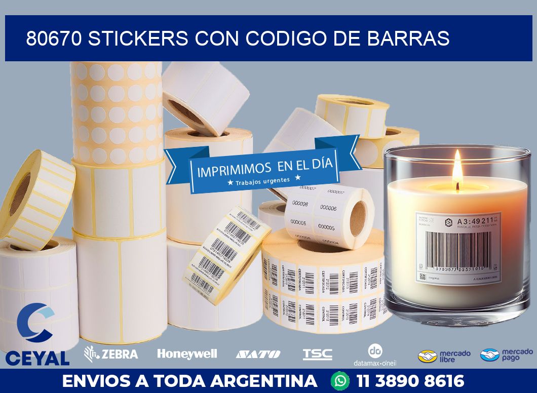 80670 STICKERS CON CODIGO DE BARRAS