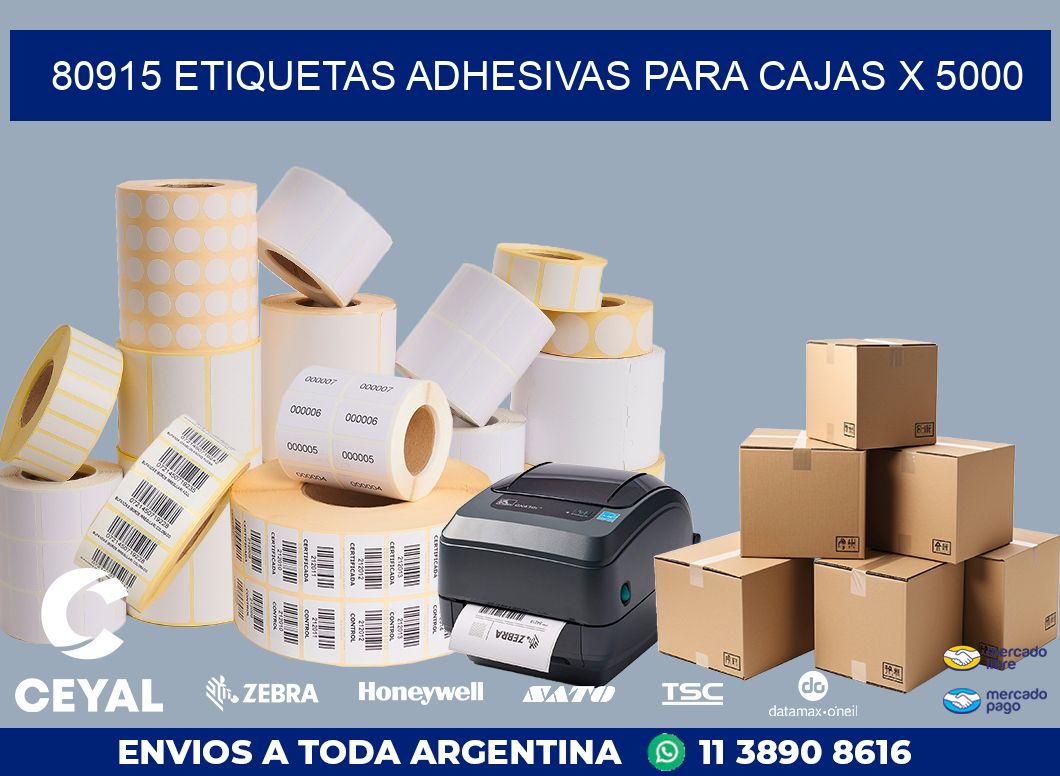 80915 ETIQUETAS ADHESIVAS PARA CAJAS X 5000