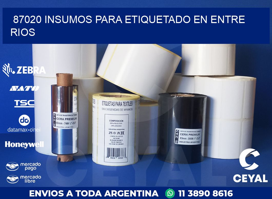 87020 INSUMOS PARA ETIQUETADO EN ENTRE RIOS