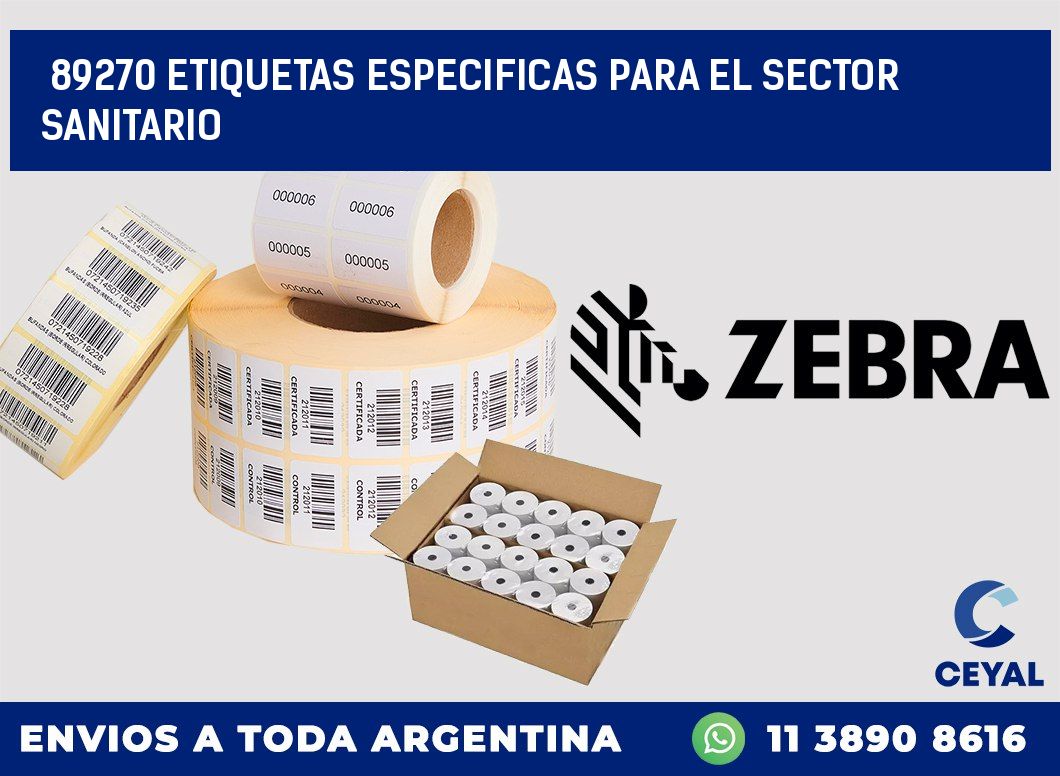 89270 ETIQUETAS ESPECIFICAS PARA EL SECTOR SANITARIO