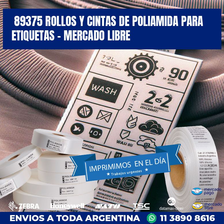 89375 ROLLOS Y CINTAS DE POLIAMIDA PARA ETIQUETAS - MERCADO LIBRE