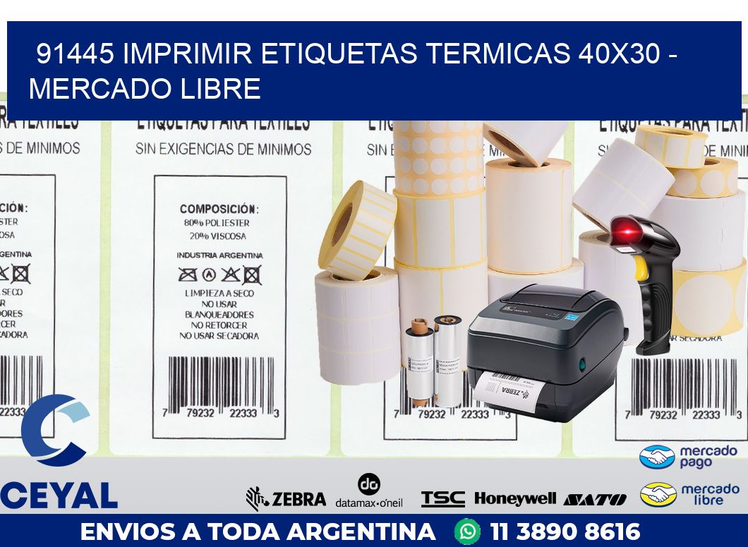 91445 IMPRIMIR ETIQUETAS TERMICAS 40X30 - MERCADO LIBRE