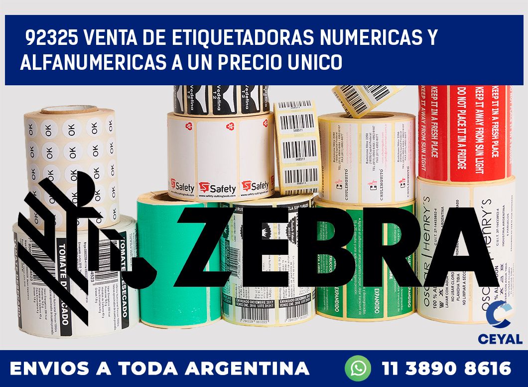92325 VENTA DE ETIQUETADORAS NUMERICAS Y ALFANUMERICAS A UN PRECIO UNICO