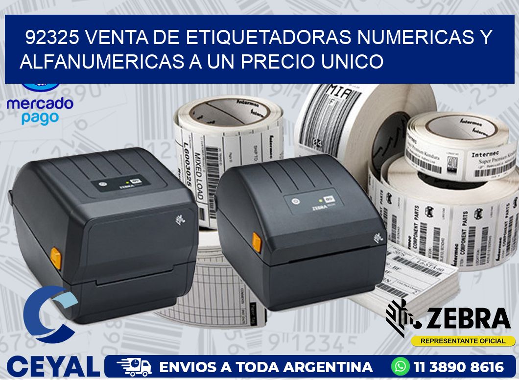92325 VENTA DE ETIQUETADORAS NUMERICAS Y ALFANUMERICAS A UN PRECIO UNICO