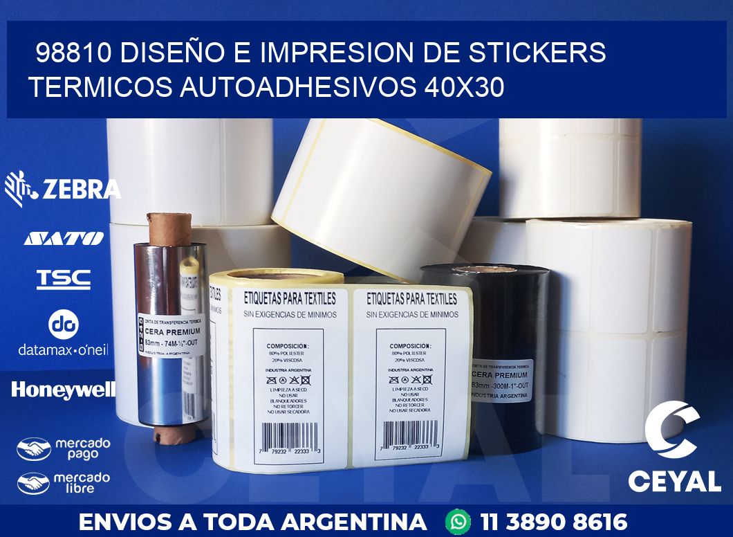 98810 DISEÑO E IMPRESION DE STICKERS TERMICOS AUTOADHESIVOS 40X30
