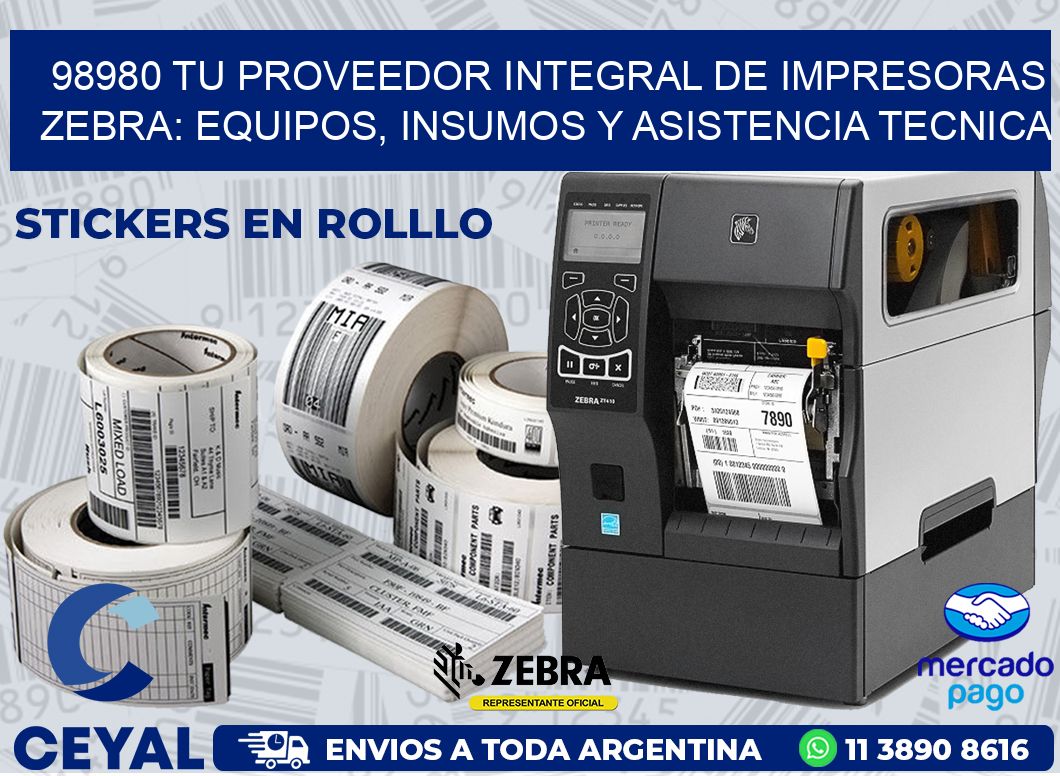 98980 TU PROVEEDOR INTEGRAL DE IMPRESORAS ZEBRA: EQUIPOS, INSUMOS Y ASISTENCIA TECNICA