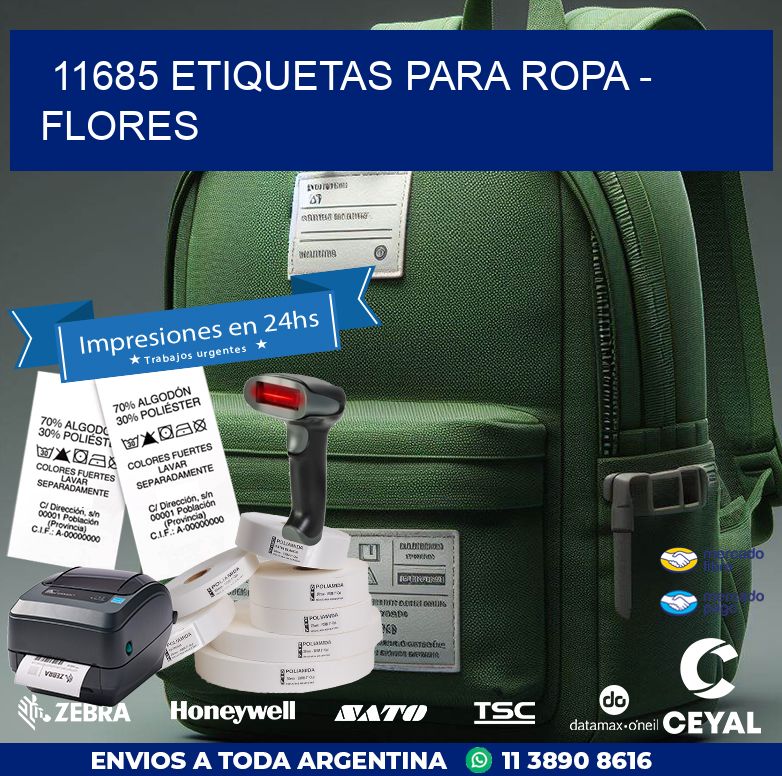 11685 ETIQUETAS PARA ROPA - FLORES