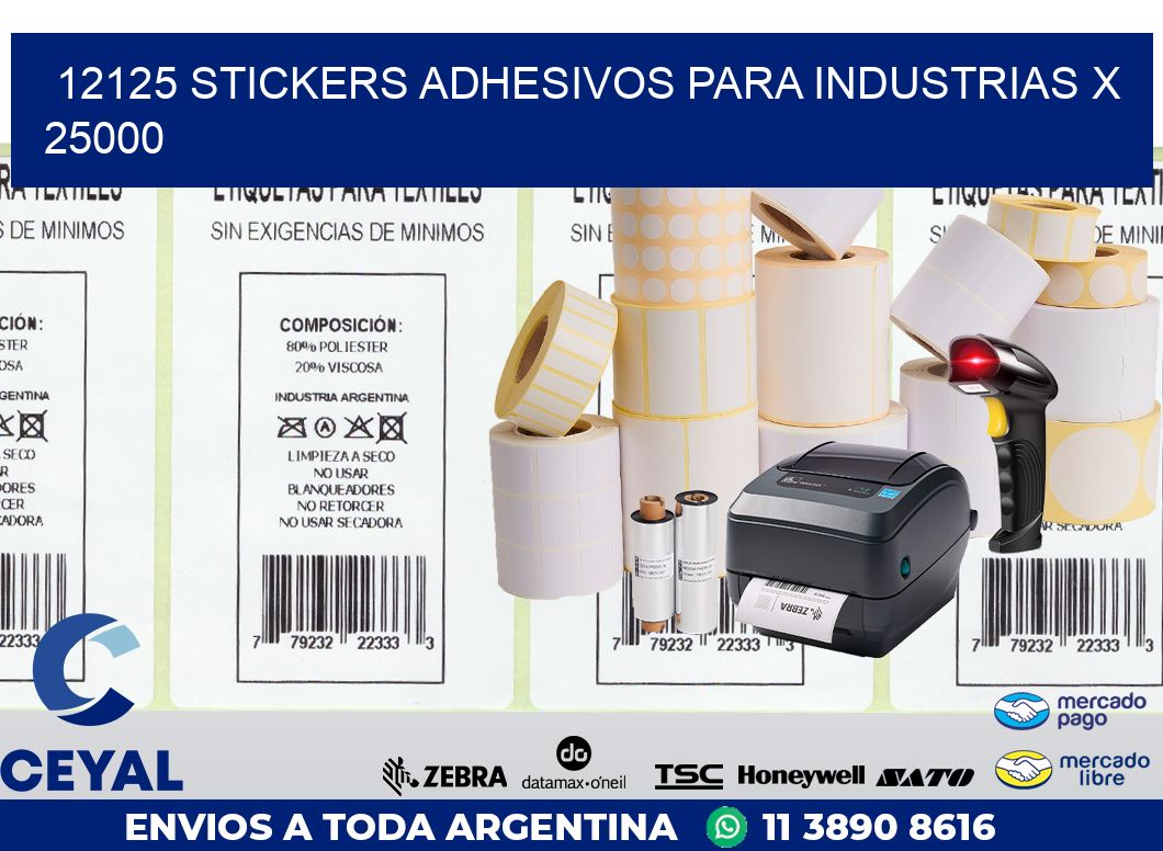 12125 STICKERS ADHESIVOS PARA INDUSTRIAS X 25000