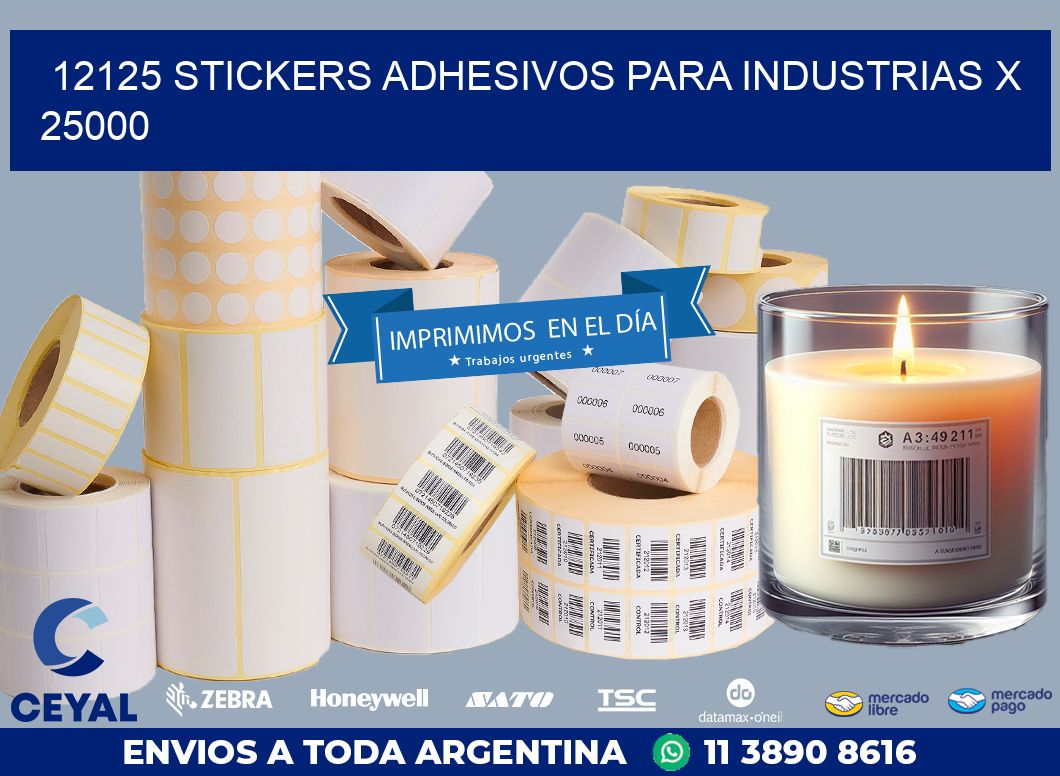 12125 STICKERS ADHESIVOS PARA INDUSTRIAS X 25000