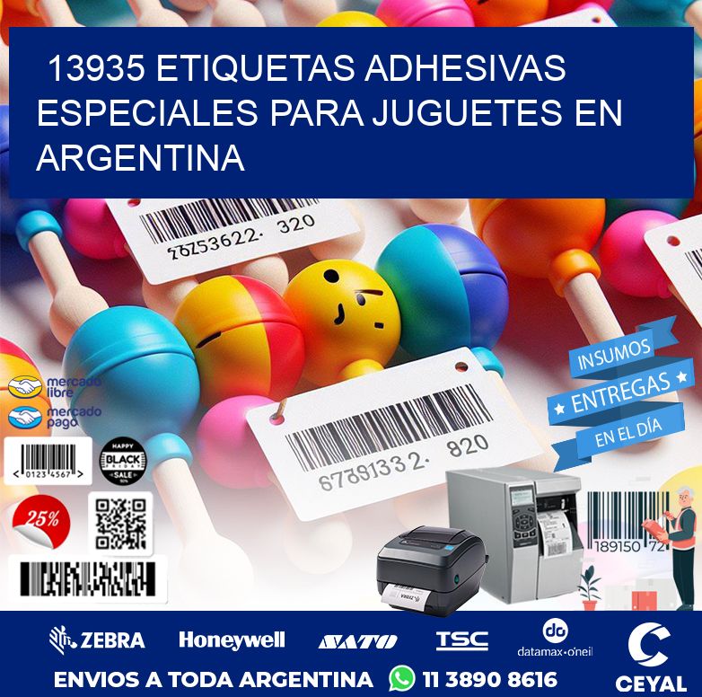 13935 ETIQUETAS ADHESIVAS ESPECIALES PARA JUGUETES EN ARGENTINA