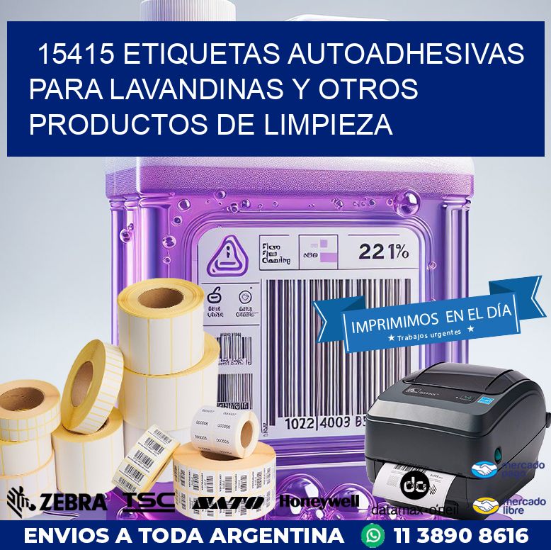 15415 ETIQUETAS AUTOADHESIVAS PARA LAVANDINAS Y OTROS PRODUCTOS DE LIMPIEZA