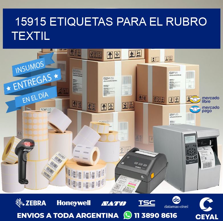 15915 ETIQUETAS PARA EL RUBRO TEXTIL
