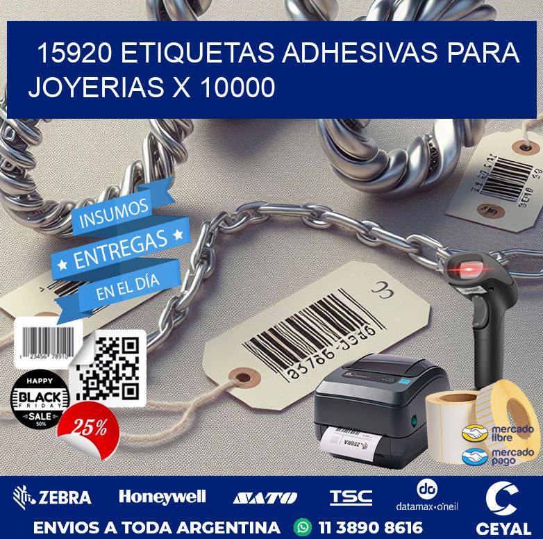15920 ETIQUETAS ADHESIVAS PARA JOYERIAS X 10000