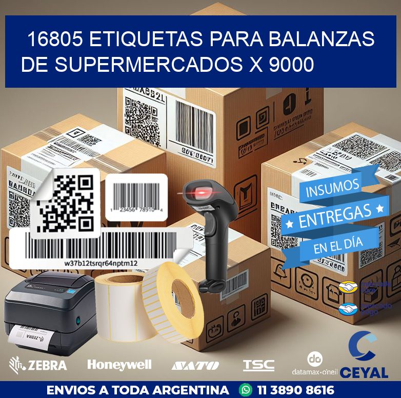 16805 ETIQUETAS PARA BALANZAS DE SUPERMERCADOS X 9000