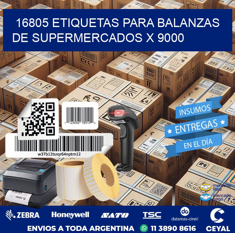 16805 ETIQUETAS PARA BALANZAS DE SUPERMERCADOS X 9000