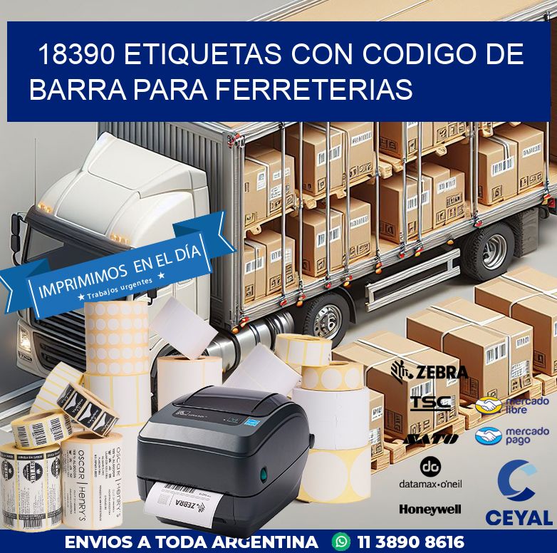 18390 ETIQUETAS CON CODIGO DE BARRA PARA FERRETERIAS