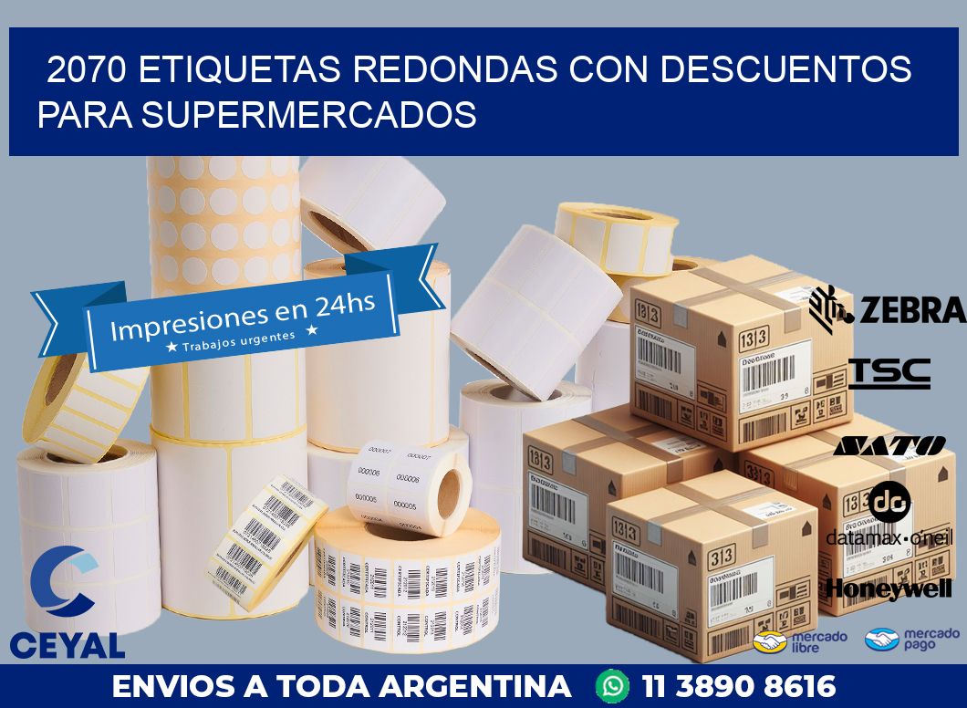 2070 ETIQUETAS REDONDAS CON DESCUENTOS PARA SUPERMERCADOS