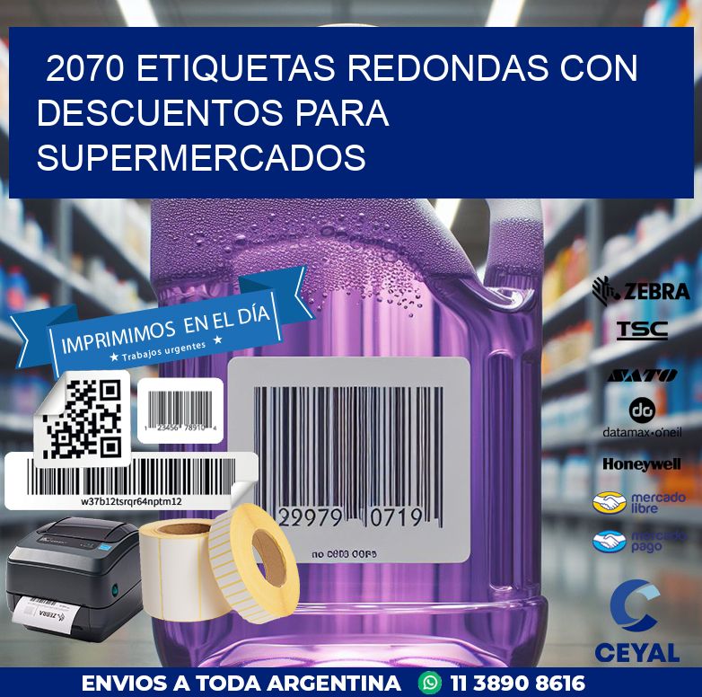 2070 ETIQUETAS REDONDAS CON DESCUENTOS PARA SUPERMERCADOS