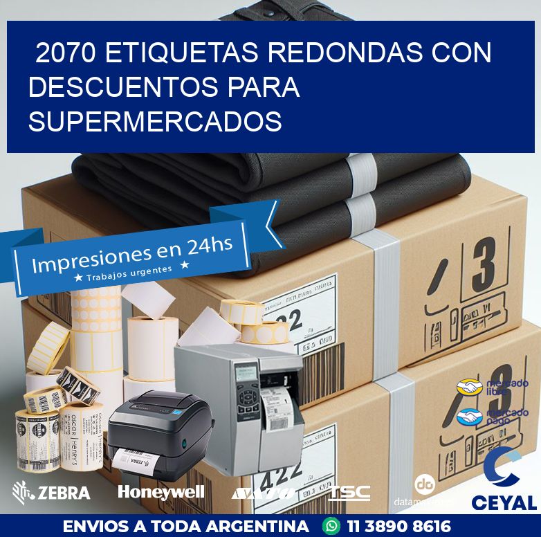 2070 ETIQUETAS REDONDAS CON DESCUENTOS PARA SUPERMERCADOS