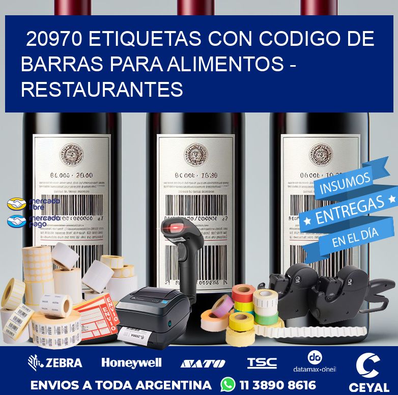 20970 ETIQUETAS CON CODIGO DE BARRAS PARA ALIMENTOS - RESTAURANTES