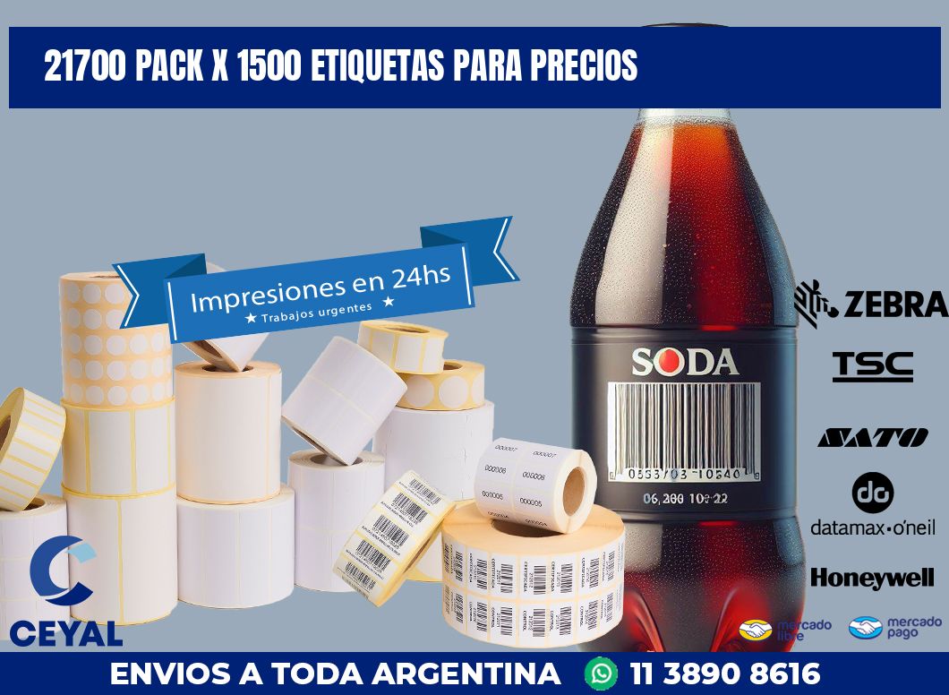 21700 PACK X 1500 ETIQUETAS PARA PRECIOS