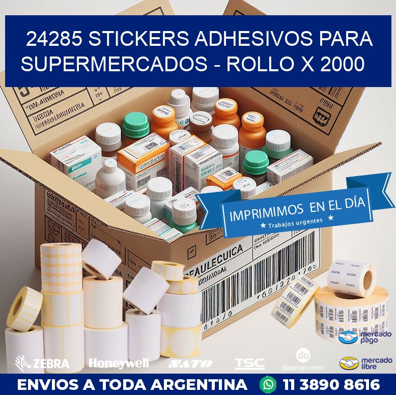 24285 STICKERS ADHESIVOS PARA SUPERMERCADOS - ROLLO X 2000