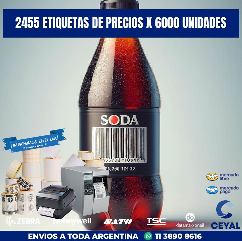 2455 ETIQUETAS DE PRECIOS X 6000 UNIDADES