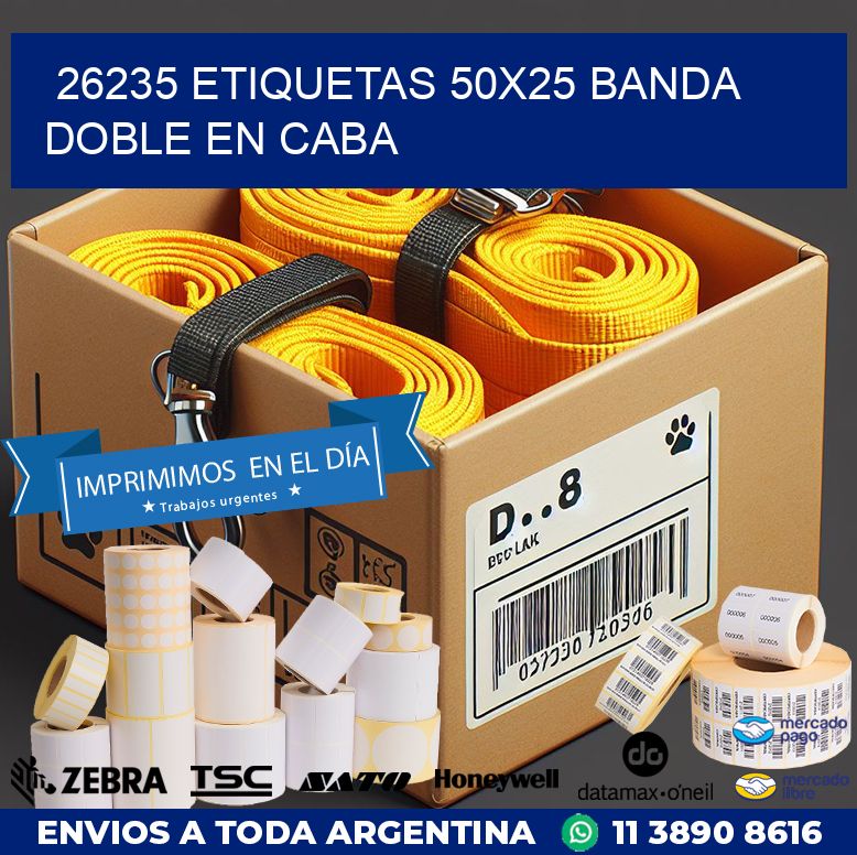 26235 ETIQUETAS 50X25 BANDA DOBLE EN CABA