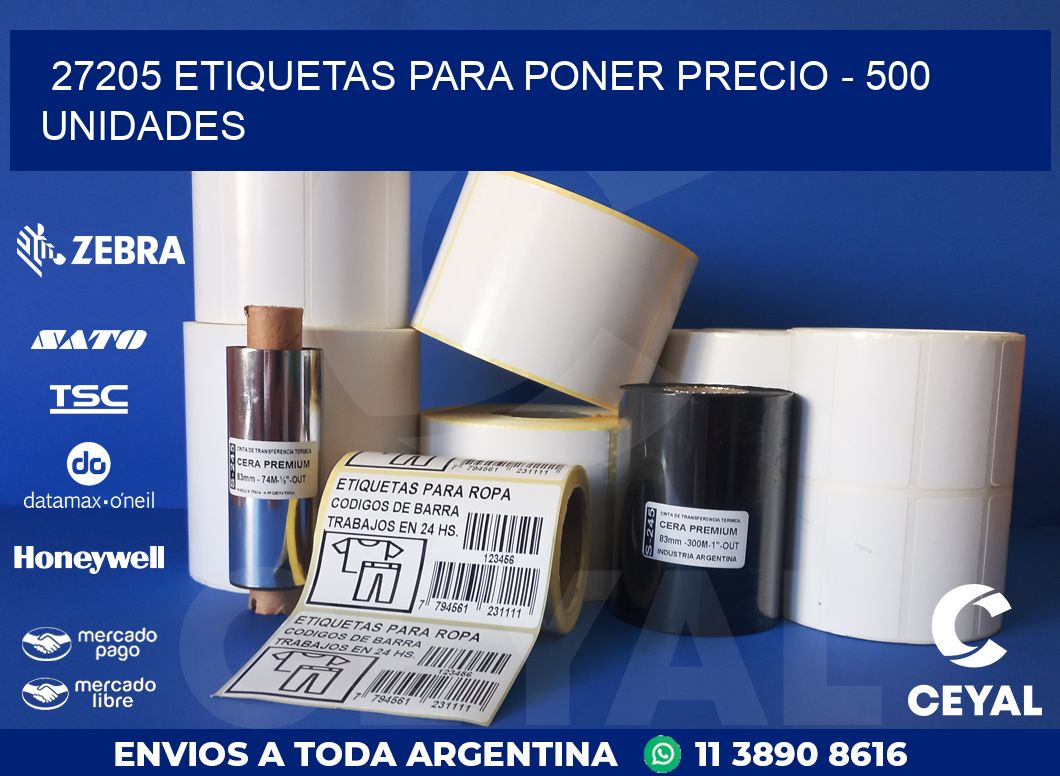 27205 ETIQUETAS PARA PONER PRECIO - 500 UNIDADES