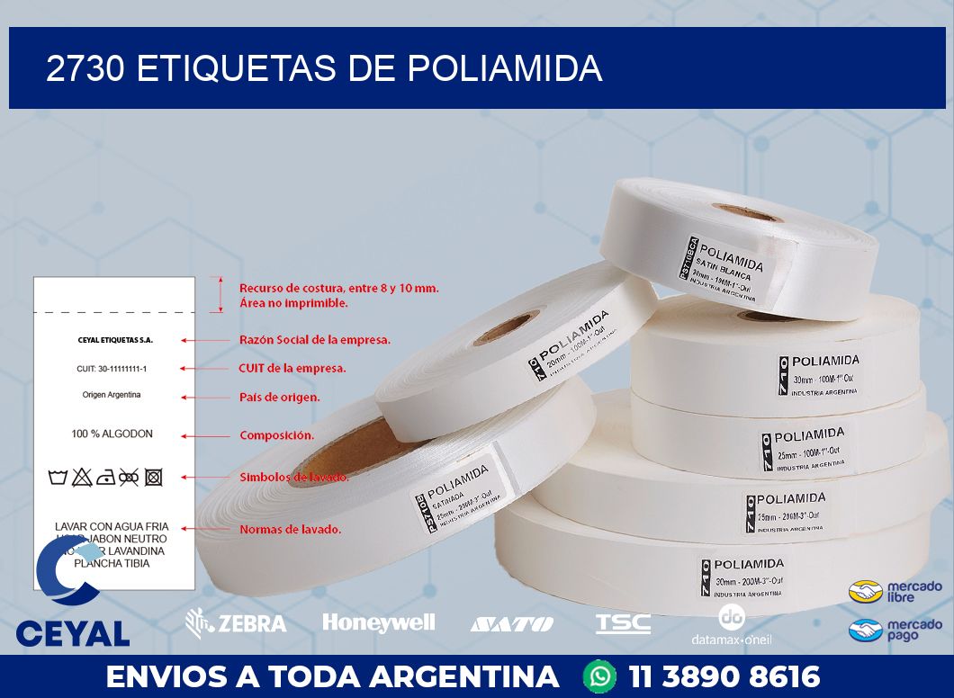 2730 ETIQUETAS DE POLIAMIDA