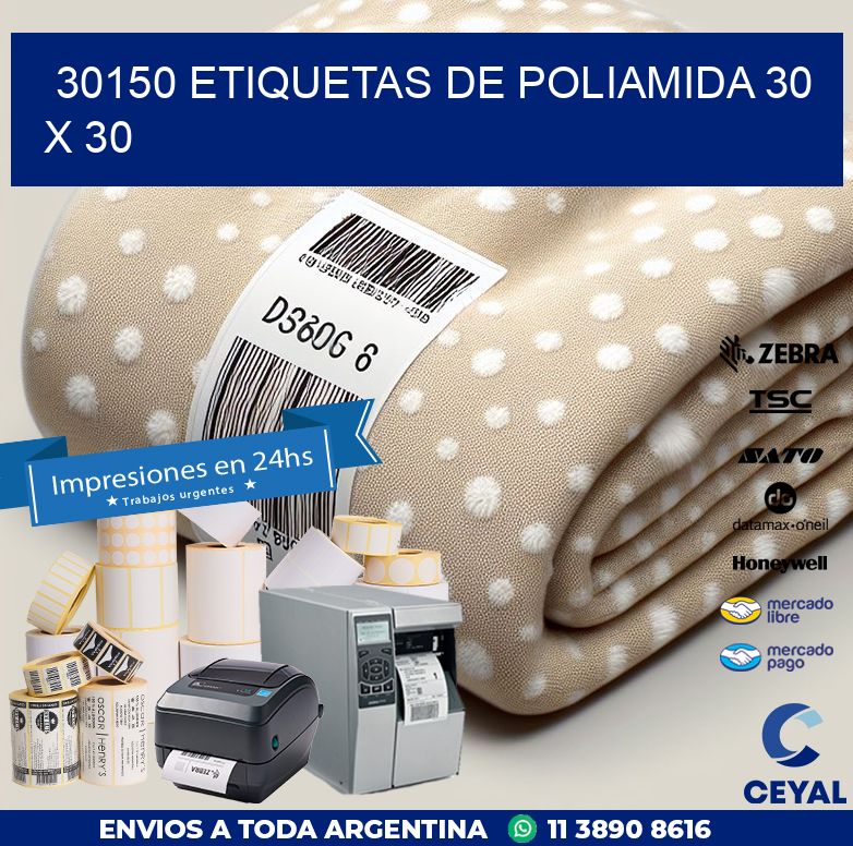 30150 ETIQUETAS DE POLIAMIDA 30 X 30