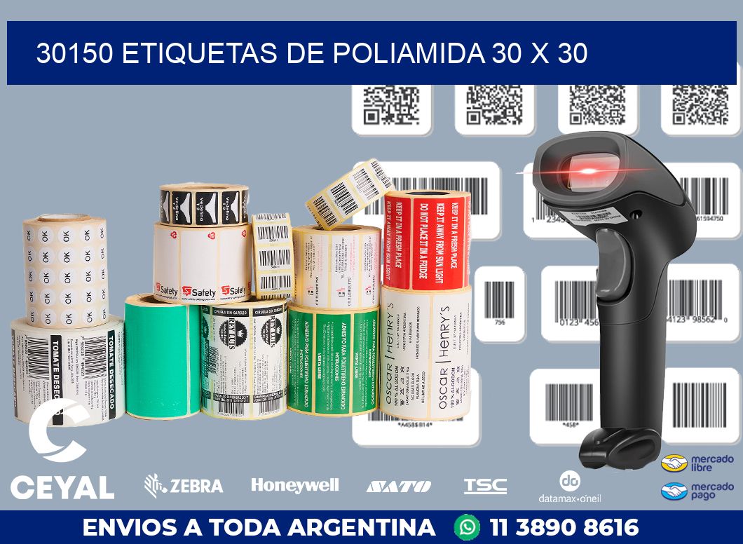 30150 ETIQUETAS DE POLIAMIDA 30 X 30