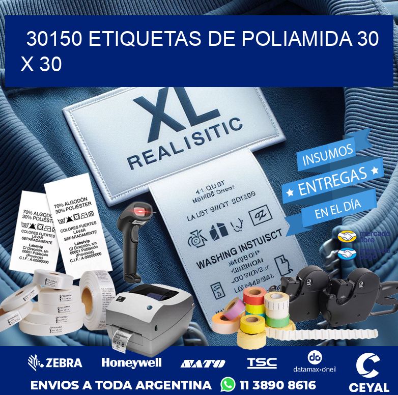 30150 ETIQUETAS DE POLIAMIDA 30 X 30