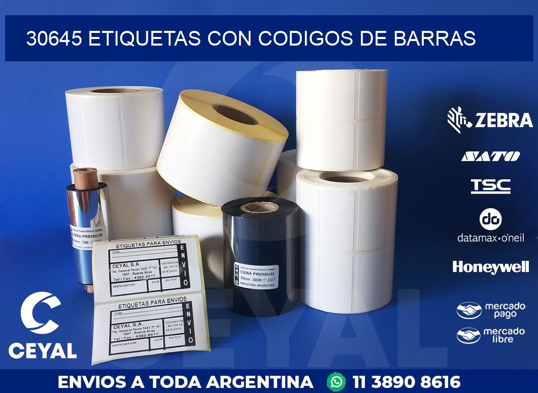 30645 ETIQUETAS CON CODIGOS DE BARRAS