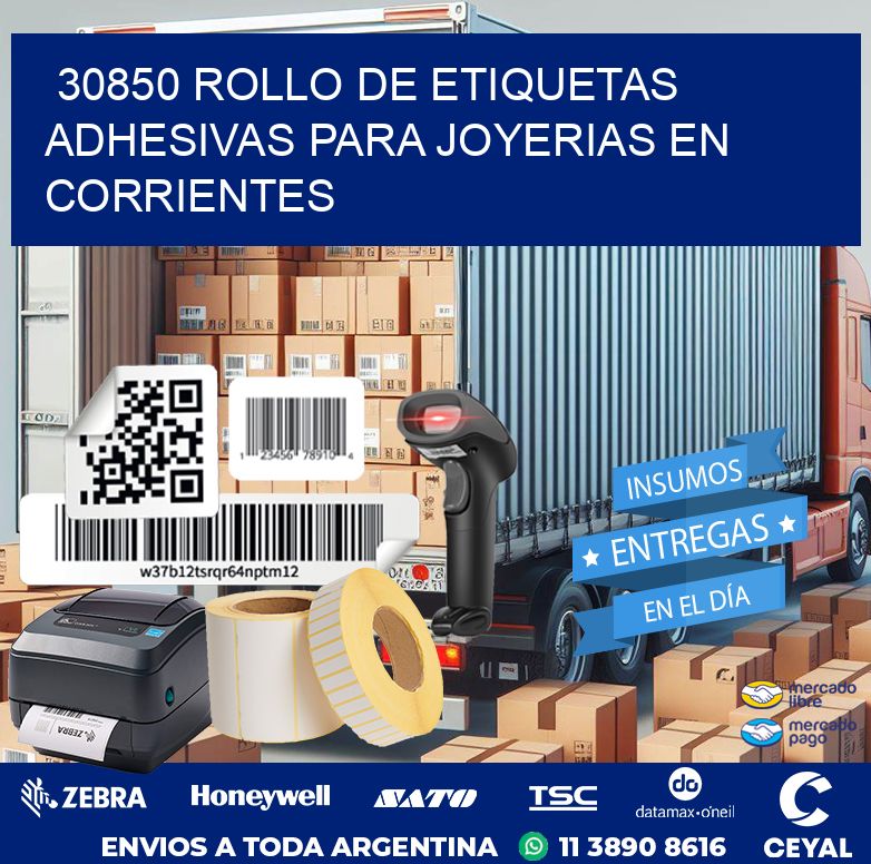 30850 ROLLO DE ETIQUETAS ADHESIVAS PARA JOYERIAS EN CORRIENTES