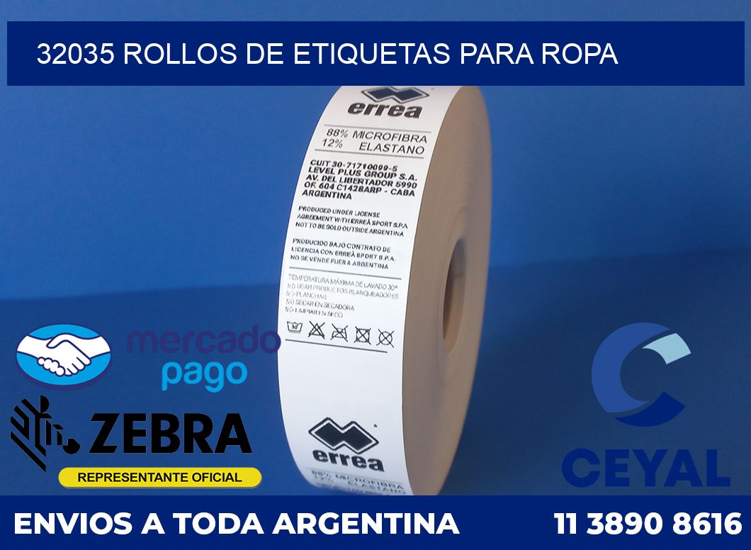 32035 ROLLOS DE ETIQUETAS PARA ROPA