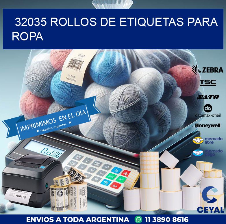 32035 ROLLOS DE ETIQUETAS PARA ROPA