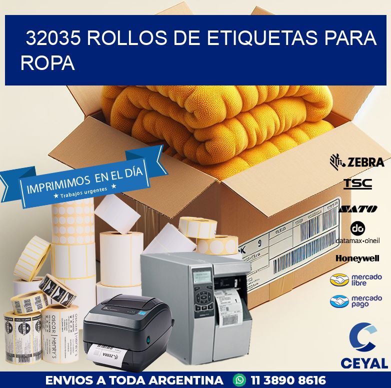 32035 ROLLOS DE ETIQUETAS PARA ROPA