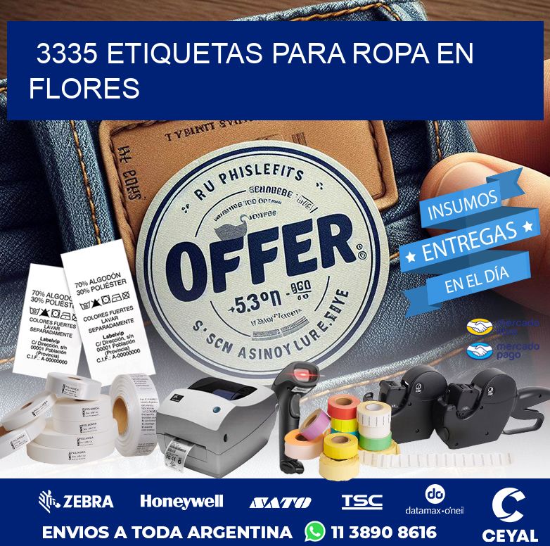 3335 ETIQUETAS PARA ROPA EN FLORES