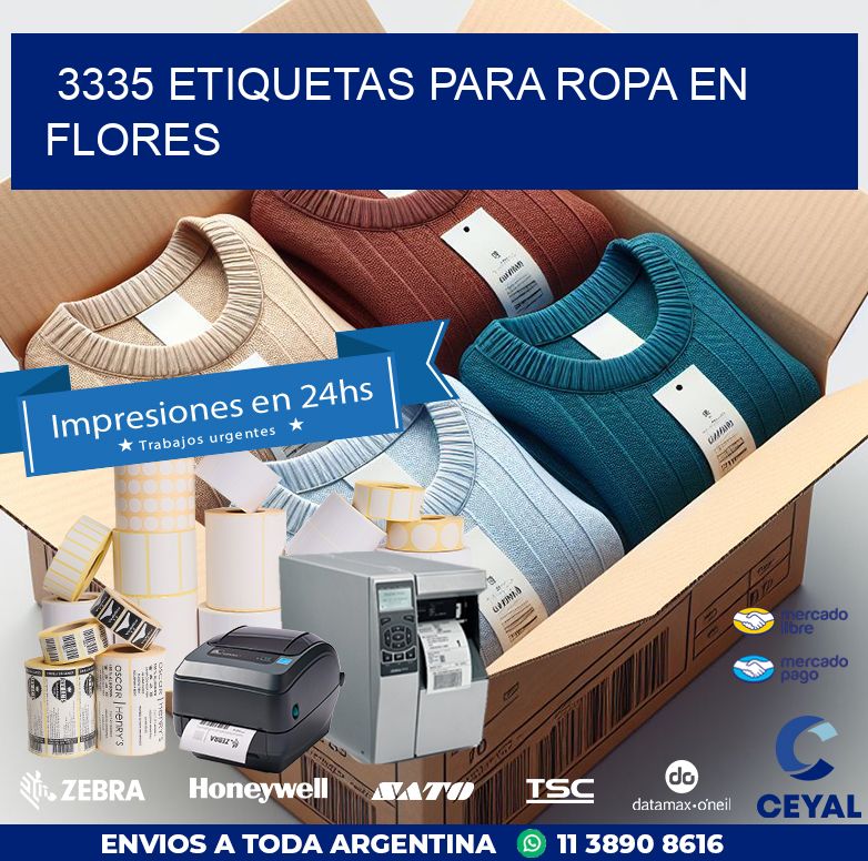 3335 ETIQUETAS PARA ROPA EN FLORES