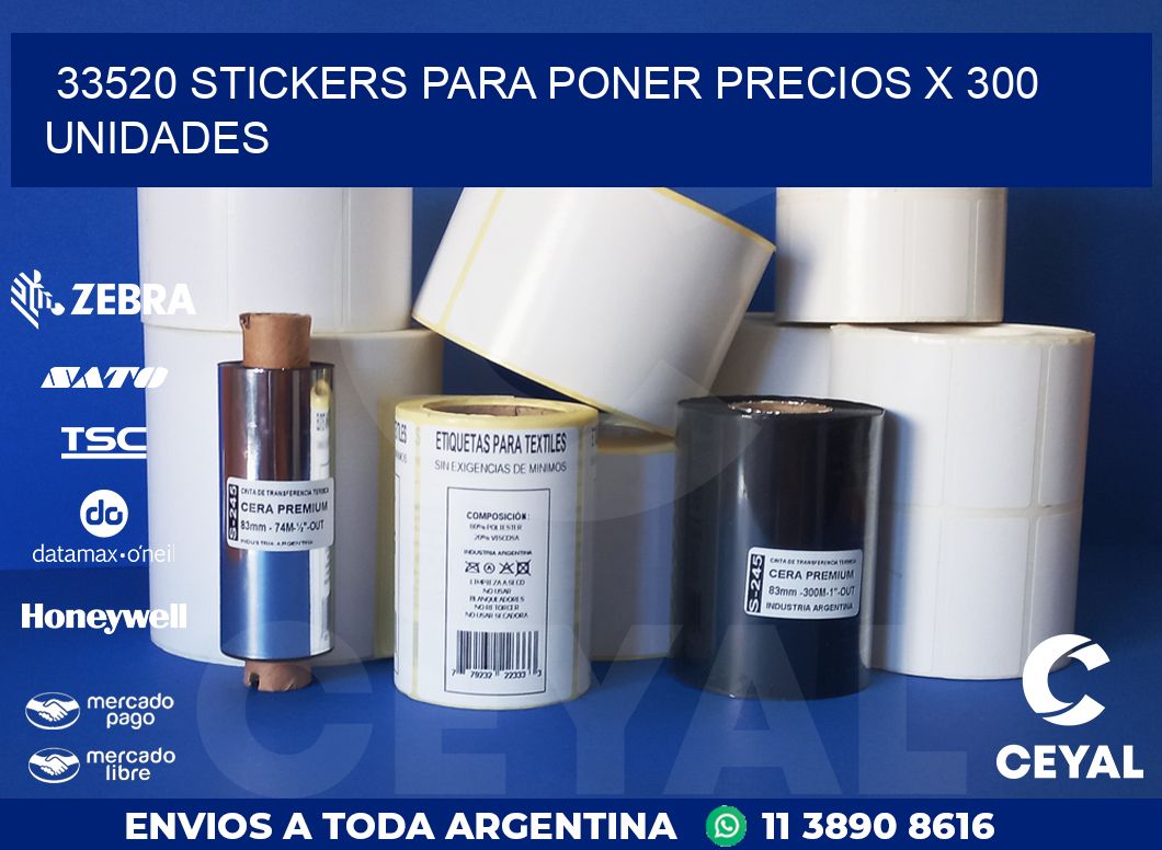33520 STICKERS PARA PONER PRECIOS X 300 UNIDADES