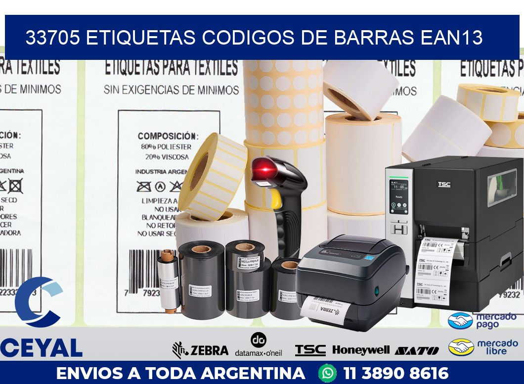 33705 ETIQUETAS CODIGOS DE BARRAS EAN13