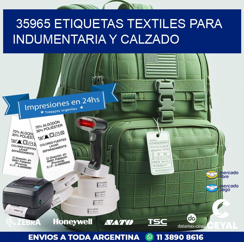 35965 ETIQUETAS TEXTILES PARA INDUMENTARIA Y CALZADO