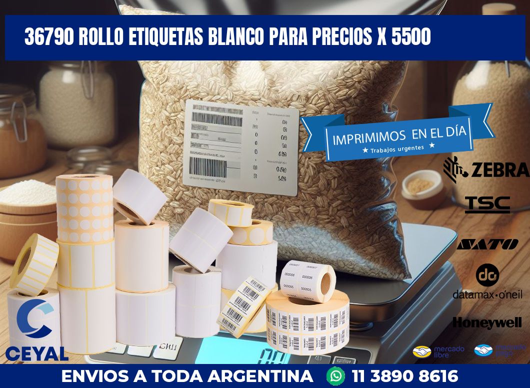 36790 ROLLO ETIQUETAS BLANCO PARA PRECIOS X 5500