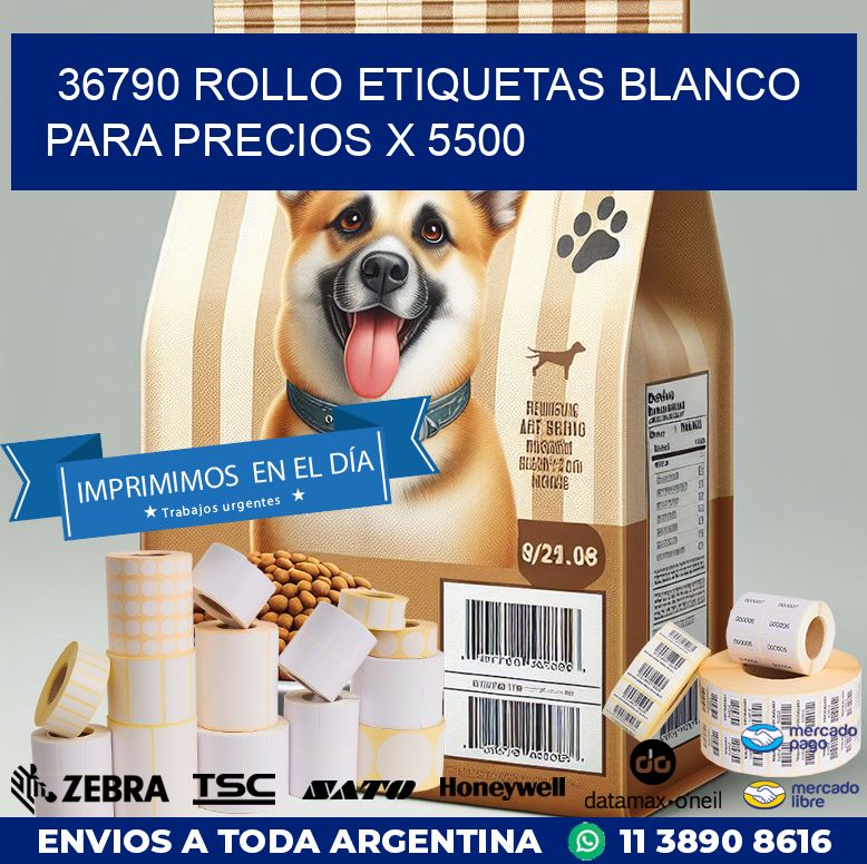 36790 ROLLO ETIQUETAS BLANCO PARA PRECIOS X 5500