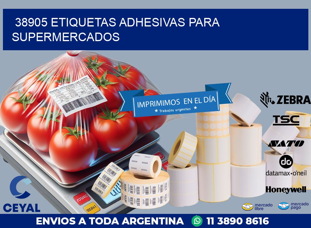 38905 ETIQUETAS ADHESIVAS PARA SUPERMERCADOS