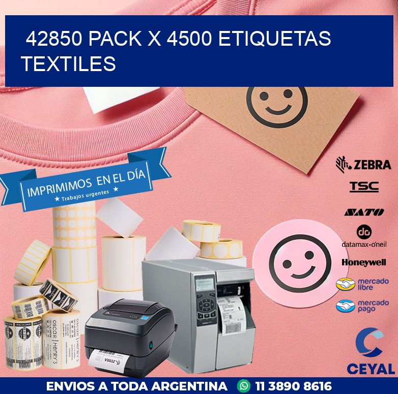 42850 PACK X 4500 ETIQUETAS TEXTILES