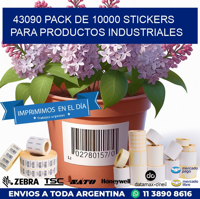 43090 PACK DE 10000 STICKERS PARA PRODUCTOS INDUSTRIALES