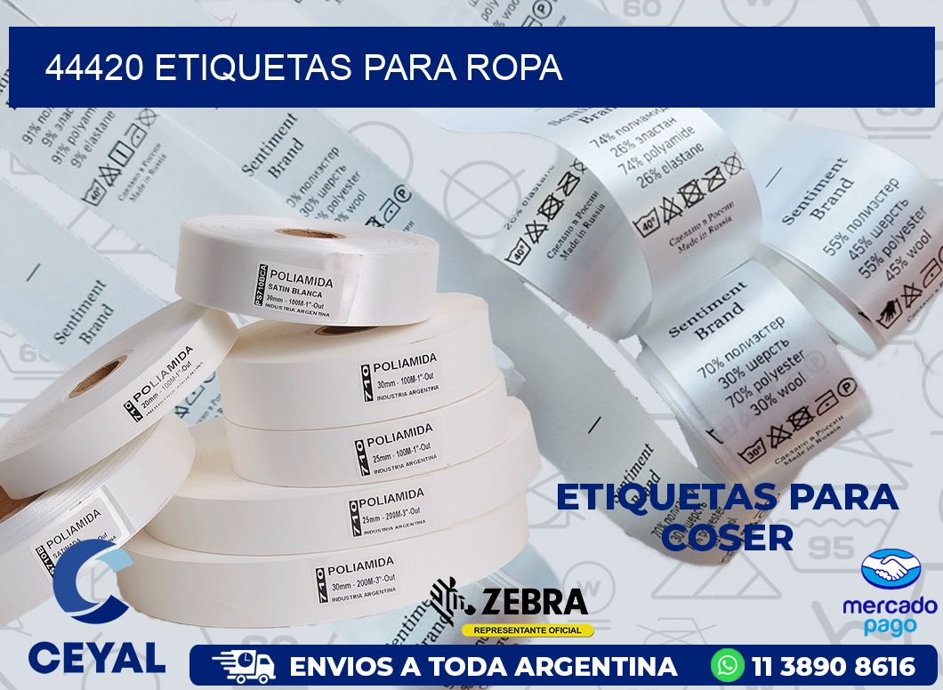 44420 ETIQUETAS PARA ROPA